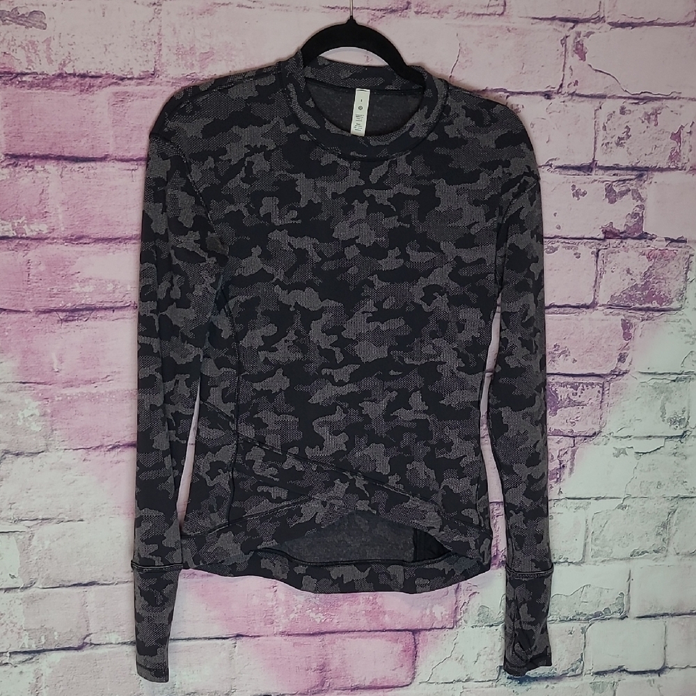 LULULEMON CLOSE TO CROSSING HERITAGE CAMO THICK PULLOVER LONG SLEEVE 8